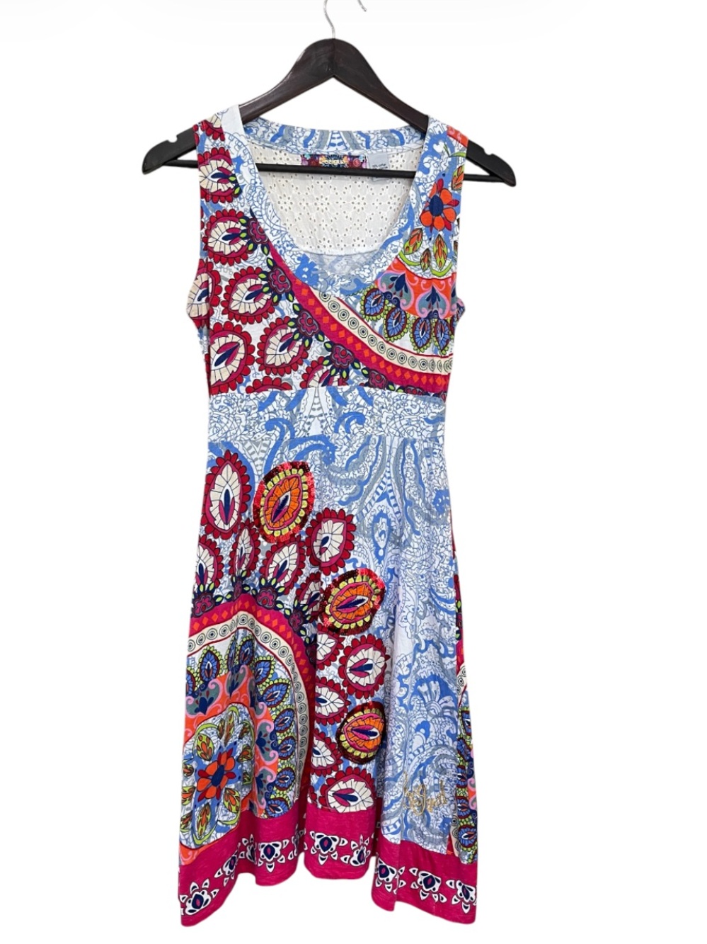 Desigual Sleeveless Paisley & Floral Mini Dress